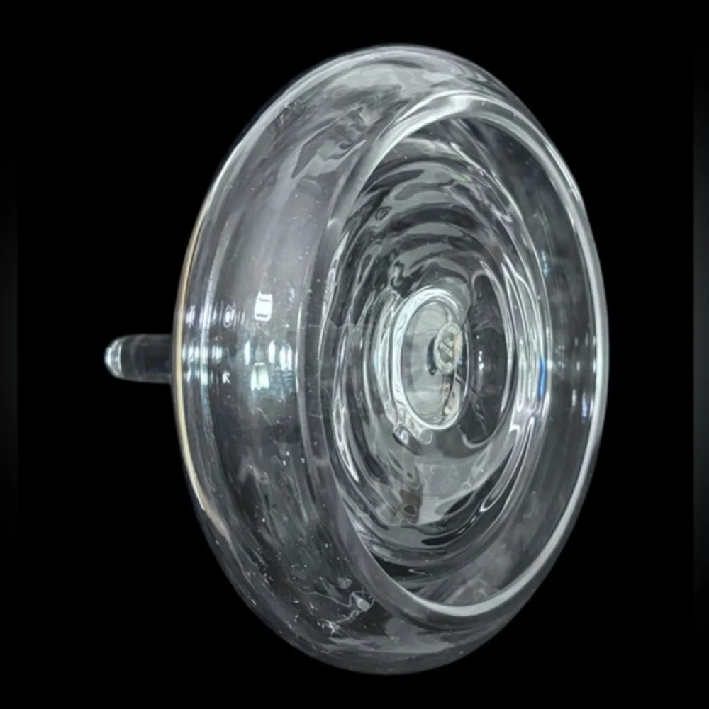 VINTAGE Lead Crystal Blown Glass Ring Holder